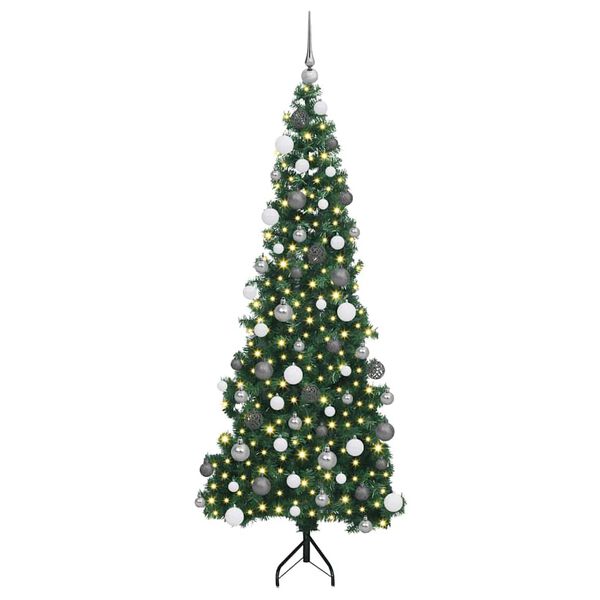 vidaXL Corner Artificial Christmas Tree Green 180 cm PVC and Metal
