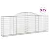 vidaXL Arched Gabion Baskets 25 pcs 300x30x100/120 cm Galvanised Iron