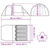 vidaXL Camping Tent Tunnel 4-Person Grey Waterproof