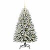 vidaXL Artificial Christmas Tree Green and White 120 cm PVC and Metal