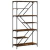 vidaXL Bookshelf Smoked Oak 91x36x176 cm Engineered Wood and Steel