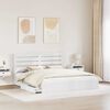 vidaXL Storage Bed with Headboard White 200 x 200 cm Engineered Wood