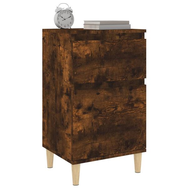 vidaXL Bedside Cabinet Smoked Oak 40x35x70 cm
