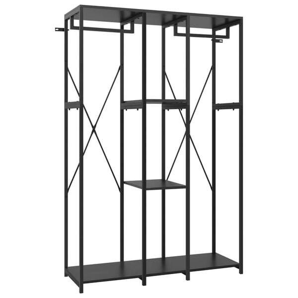 vidaXL Wardrobe Black 110x40x167 cm Metal and Engineered Wood