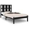 vidaXL Bed Frame without Mattress Black 75x190 cm Small Single Solid Wood