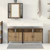 vidaXL Bathroom Vanity Units with Shelf 3 pcs Brown Engineered wood