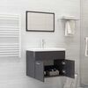 vidaXL 2 Piece Bathroom Furniture Set High Gloss Grey Engineered Wood