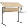 vidaXL Craft Desk Sonoma Oak&Grey 110x53x(58-87)cm Engineered Wood&Steel