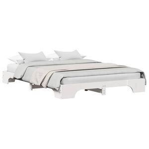 vidaXL Bed Frame White 140 x 200 cm Solid Pine Wood