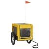 vidaXL Pet Bike Trailer Yellow and Black Oxford Fabric&Iron