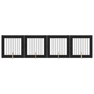 vidaXL Dog Gate with Stands 4 pcs Black Oak 80 x 80 cm Engineered Wood