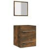 vidaXL Bathroom Cabinet with Mirror Smoked Oak 41x38.5x48 cm Engineered Wood