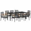 vidaXL Garden Dining Set 9 pcs Black Poly Rattan