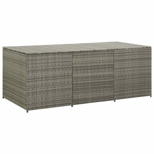 vidaXL Storage Chest | Grey | PE Rattan, Powder-Coated Steel | Large
