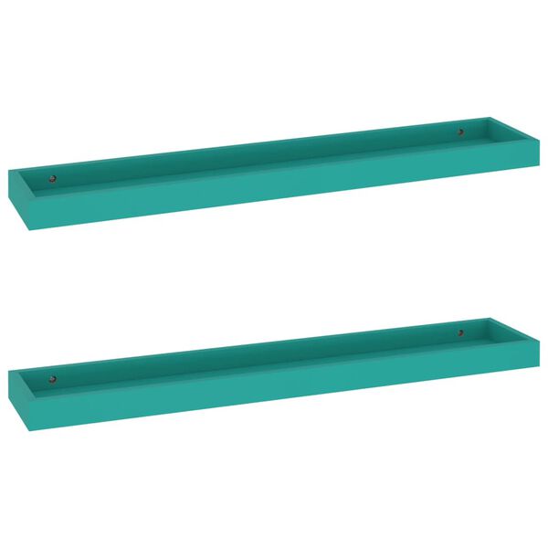 vidaXL Loggia Wall Shelves 2 pcs Blue 80x15x4 cm MDF
