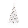 vidaXL Artificial Half Pre-lit Christmas Tree with Ball Set White 120 cm