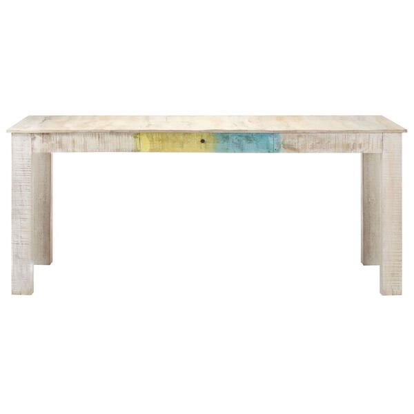 vidaXL Dining Table White 180x90x76 cm Solid Mango Wood