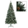 vidaXL Christmas Tree | Green and white | PVC and iron | 210 cm