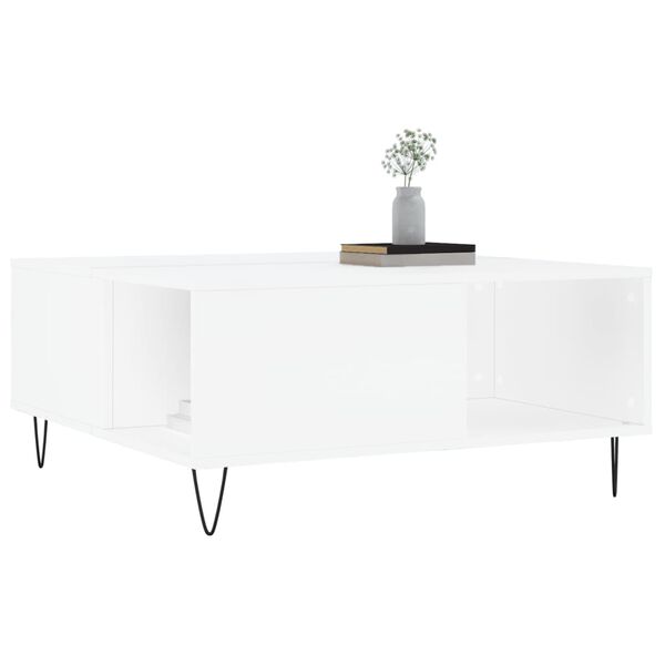 vidaXL Coffee Table White 80x80x36.5 cm Engineered Wood