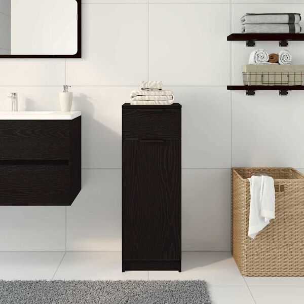 vidaXL Bathroom Cabinet Black oak 32 x 34 x 90 cm Engineered wood
