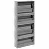 vidaXL Shoe Cabinet with Mirror 4-Layer Grey Sonoma 63x17x134 cm