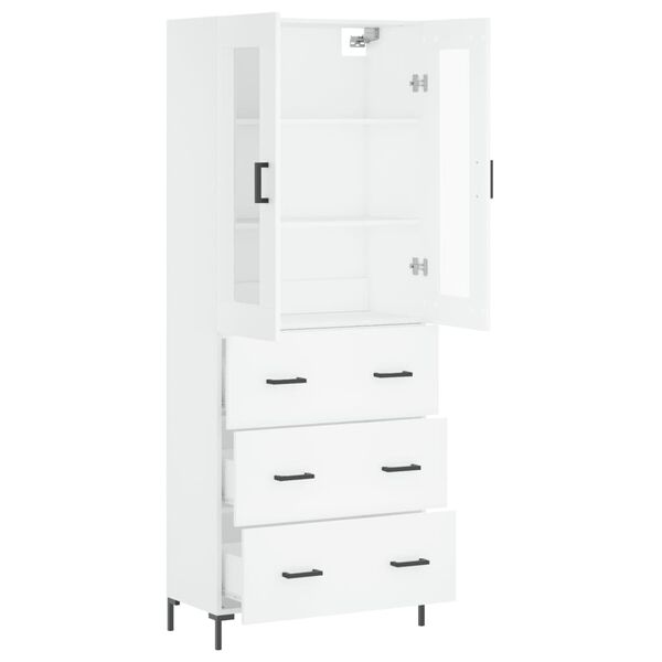 vidaXL Highboard White 69.5x34x180 cm Engineered Wood