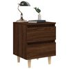 vidaXL Bed Cabinet with Solid Wood Legs Brown Oak 40x35x50 cm