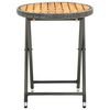 vidaXL Tea Table Grey 60 cm Poly Rattan and Solid Acacia Wood