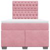 vidaXL Box Spring Bed with Mattress Pink 120x190 cm Small Double Velvet