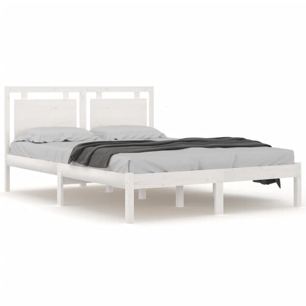 vidaXL Bed Frame without Mattress White 200x200 cm Solid Wood