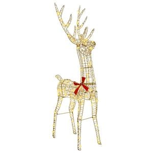 vidaXL 3D Reindeer with 140 LEDs Warm white 128 cm PET