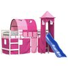vidaXL Kids' Loft Bed with Tower without Mattress Pink 90x200 cm