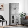 vidaXL Highboard Concrete Grey 69.5x34x180 cm Engineered Wood