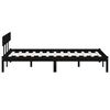 vidaXL Bed Frame without Mattress Black Solid Wood 140x190 cm