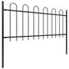 vidaXL Garden Fence with Hoop Top Steel 892.5x80 cm Black