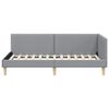 vidaXL Corner Bed Frame Light Grey 100 cm x 200 cm Velvet