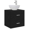 vidaXL Wall-Mounted Sink Vanity Black Oak 49.5 x 35 x 63 cm