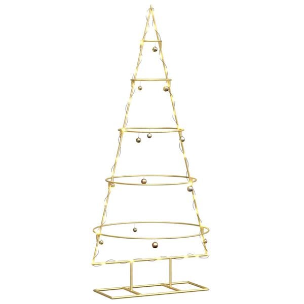vidaXL Metal Christmas Tree with Stand Gold 125 cm Powder-coated steel