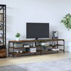 vidaXL TV Cabinet Smoked Oak 200x30x50 cm Engineered Wood and Metal
