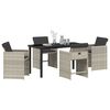 vidaXL Garden Dining Set 5 pcs Light Grey Poly Rattan