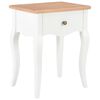 vidaXL Nightstand White and Brown 40x30x50 cm Solid Pine Wood