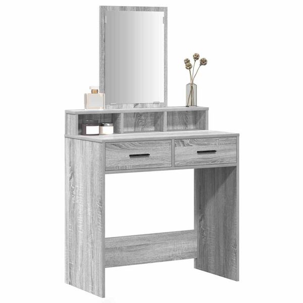 vidaXL Dressing Table Grey Sonoma 79 x 41 x 140 cm Engineered Wood