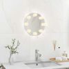 vidaXL Wall Frameless Mirror with LED Lights Round Glass