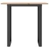 vidaXL Dining Table O-Frame 80x50x75 cm Solid Wood Pine and Steel
