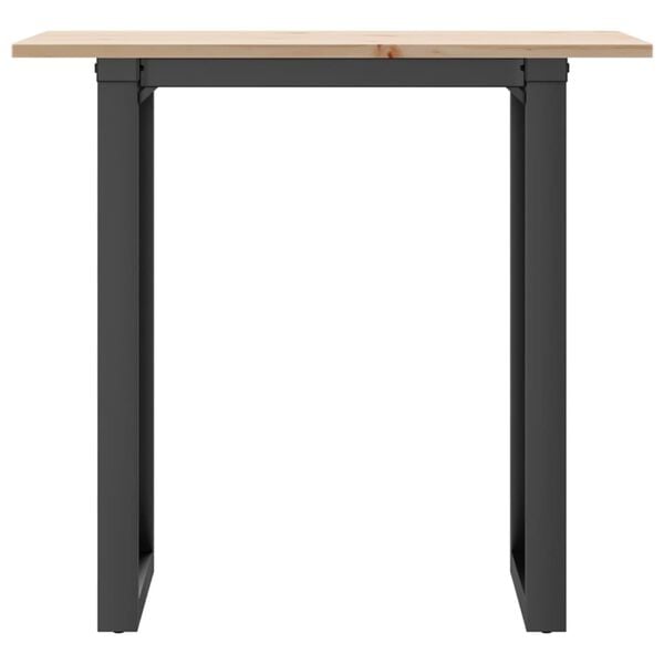 vidaXL Dining Table O-Frame 80x50x75 cm Solid Wood Pine and Steel