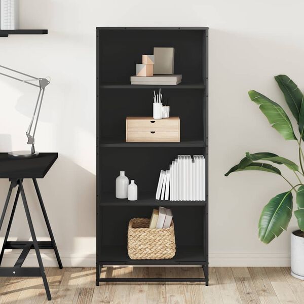 vidaXL Bookcase Black 60x35x139 cm Engineered Wood