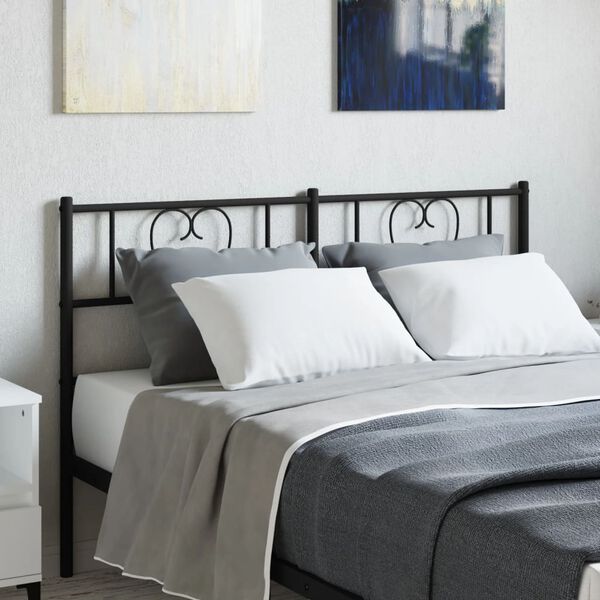 vidaXL Metal Headboard Black 120 cm