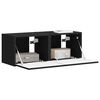 vidaXL TV Wall Cabinet 2 pcs Black 39 x 31 x 29.5 cm Engineered Wood