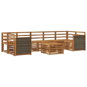 vidaXL Outdoor Sofa Set 8 pcs Natural Solid Acacia Wood