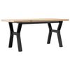 vidaXL Coffee Table Y-Frame 100x50x45.5 cm Solid Wood Pine and Steel